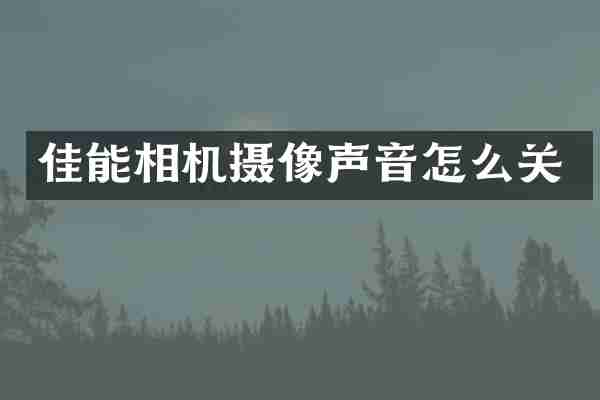 佳能相机摄像声音怎么关