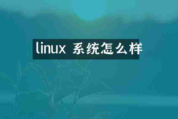 linux 系统怎么样