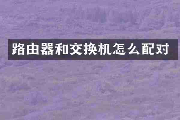 路由器和交换机怎么配对