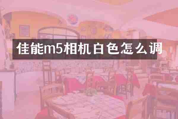 佳能m5相机白色怎么调