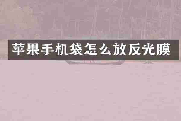 苹果手机袋怎么放反光膜