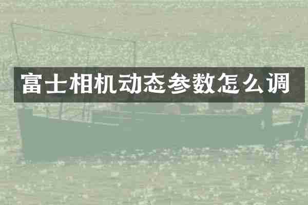 富士相机动态参数怎么调