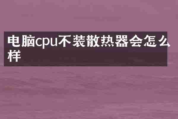 电脑cpu不装散热器会怎么样