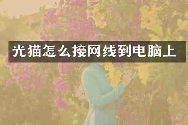 光猫怎么接网线到电脑上