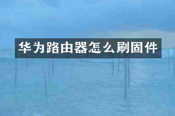 华为路由器怎么刷固件