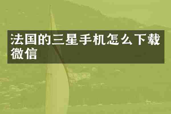 法国的三星手机怎么下载微信