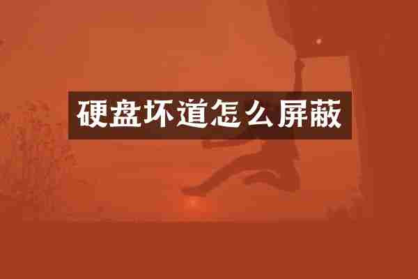 硬盘坏道怎么屏蔽