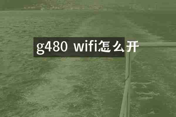 g480 wifi怎么开
