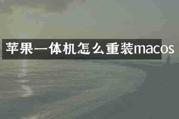 苹果一体机怎么重装macos