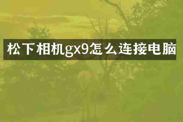 相机gx9怎么连接电脑