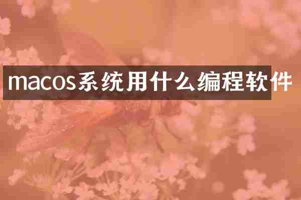 macos系统用什么编程软件