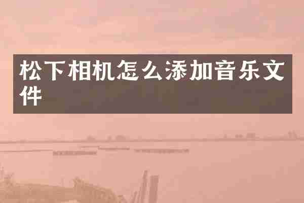 松下相机怎么添加音乐文件