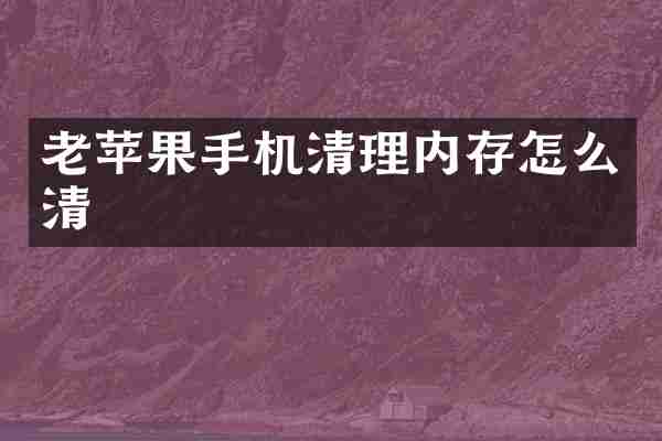 老苹果手机清理内存怎么清