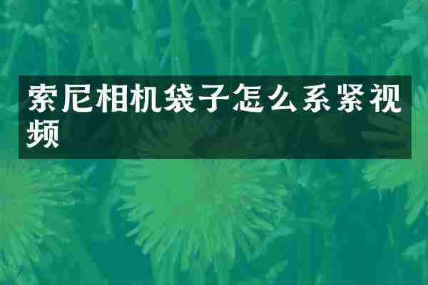 索尼相机袋子怎么系紧视频