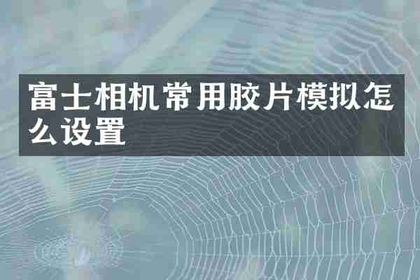 富士相机常用胶片模拟怎么设置