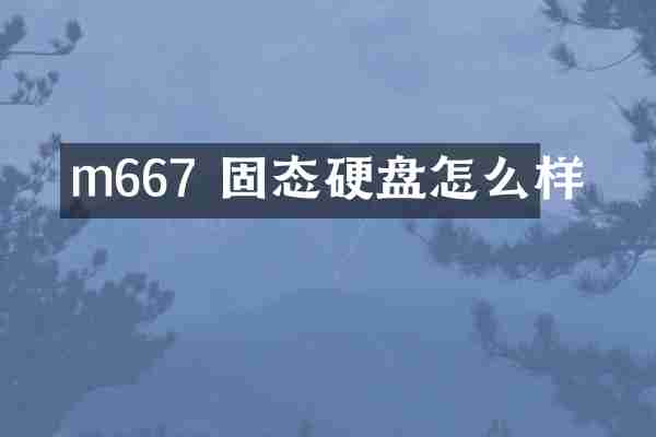 m667 固态硬盘怎么样