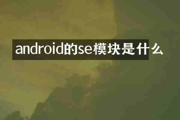android的se模块是什么