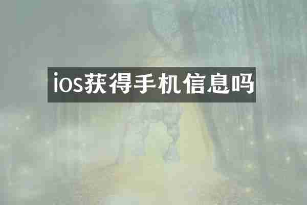 ios获得手机信息吗