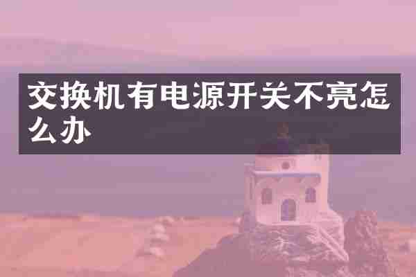 交换机有电源开关不亮怎么办