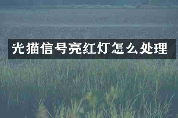 光猫信号亮红灯怎么处理