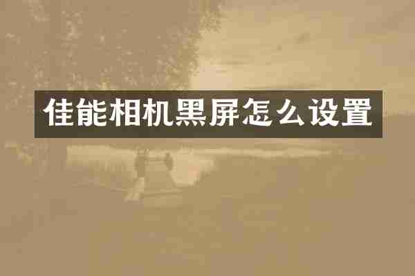 佳能相机黑屏怎么设置