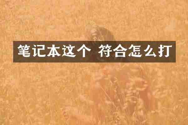 笔记本这个 符合怎么打