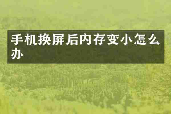 手机换屏后内存变小怎么办