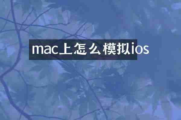 mac上怎么模拟ios