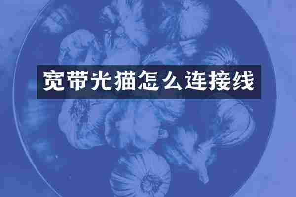 宽带光猫怎么连接线