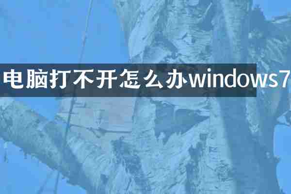 电脑打不开怎么办windows7