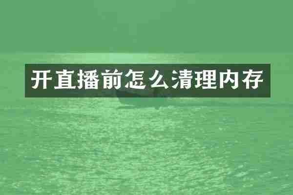 开直播前怎么清理内存