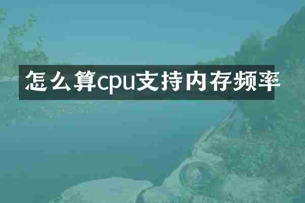 怎么算cpu支持内存频率