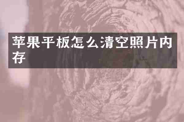 苹果平板怎么清空照片内存