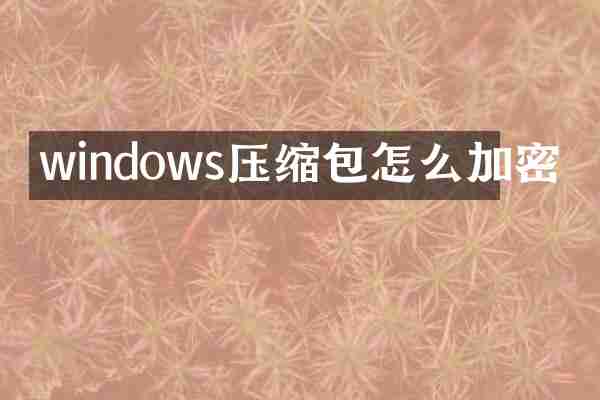 windows压缩包怎么加密