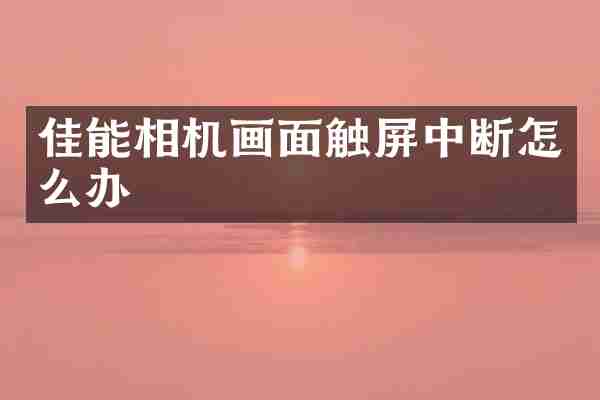 佳能相机画面触屏中断怎么办