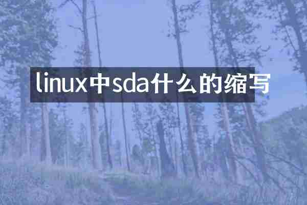 linux中sda什么的缩写