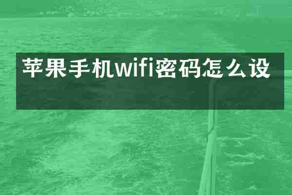苹果手机wifi密码怎么设置