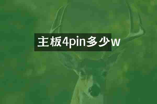 主板4pin多少w