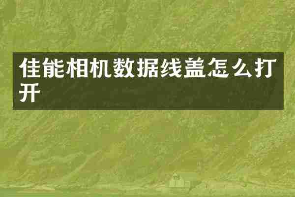 佳能相机数据线盖怎么打开