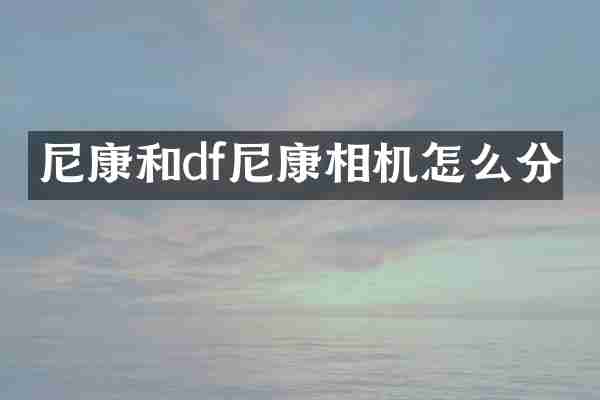 尼康和df尼康相机怎么分