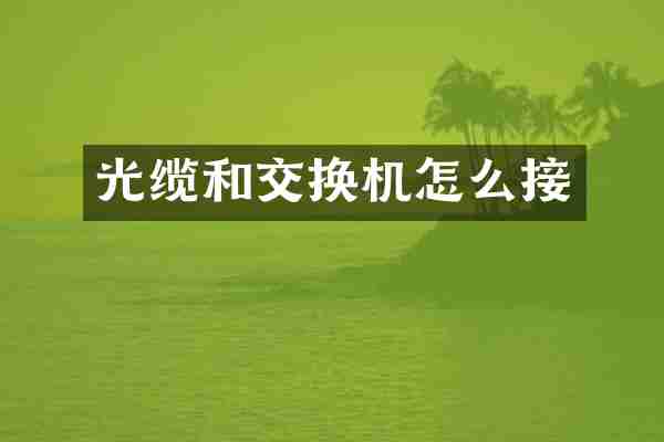 光缆和交换机怎么接
