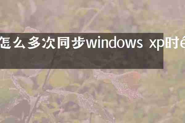 怎么多次同步windows xp时间