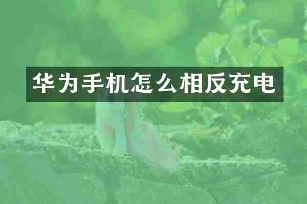 华为手机怎么相反充电