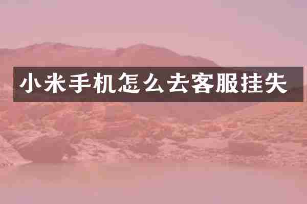小米手机怎么去客服挂失