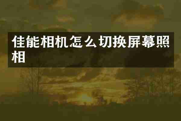 佳能相机怎么切换屏幕照相