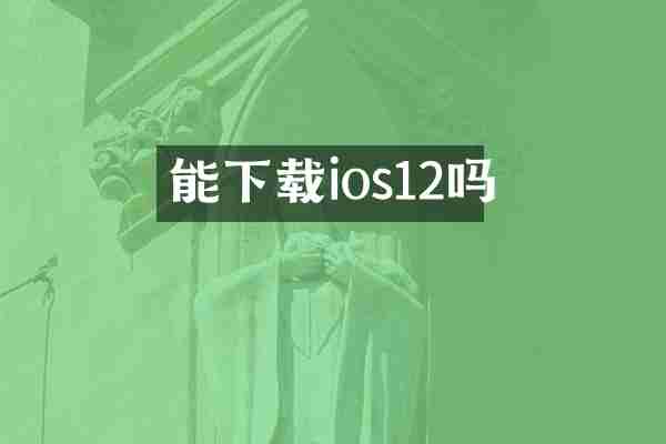 能下载ios12吗