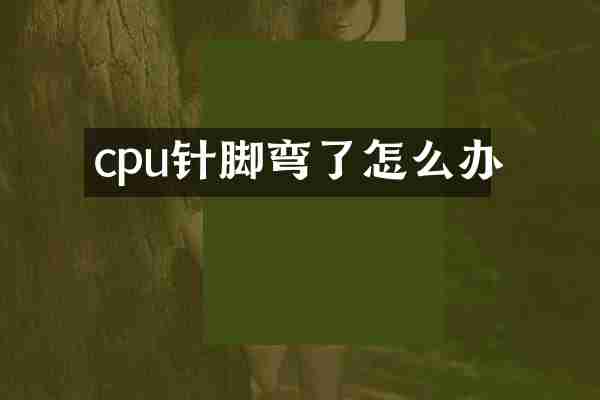 cpu针脚弯了怎么办