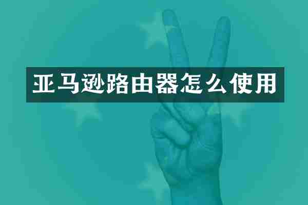 亚马逊路由器怎么使用