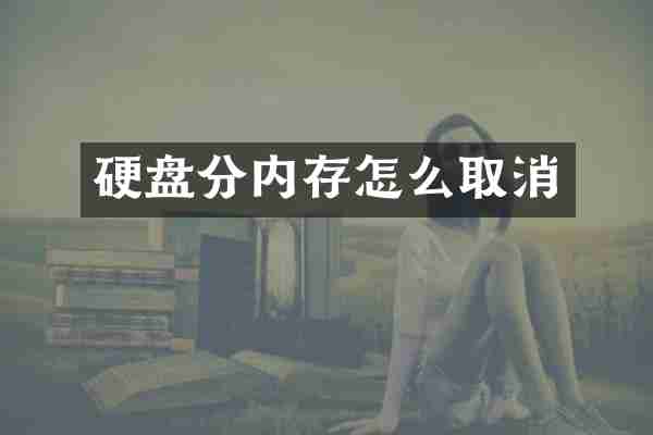 硬盘分内存怎么取消
