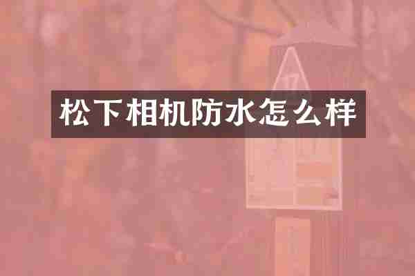 松下相机防水怎么样